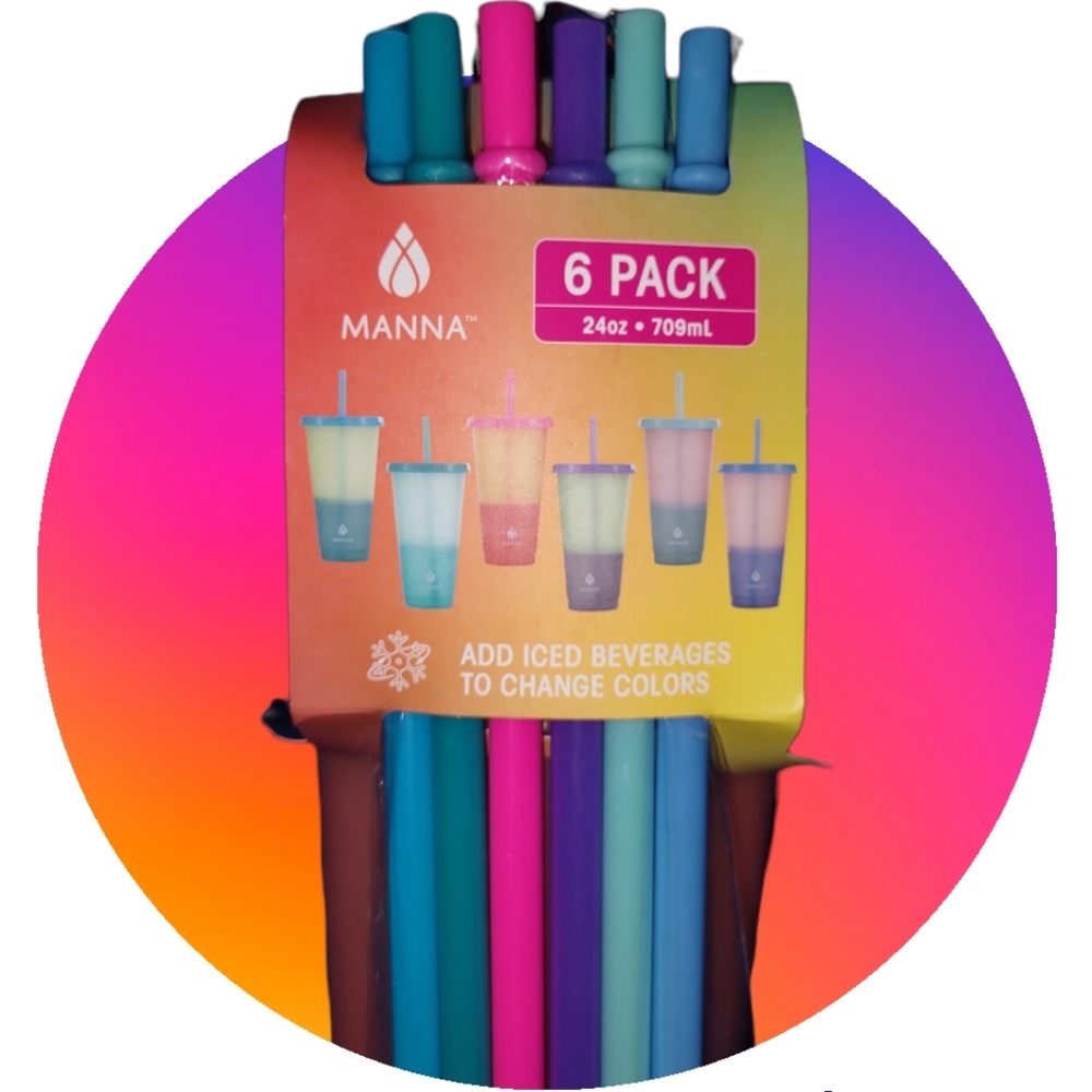 New Gift Manna Color Changing Plastic Cups 6 Pack